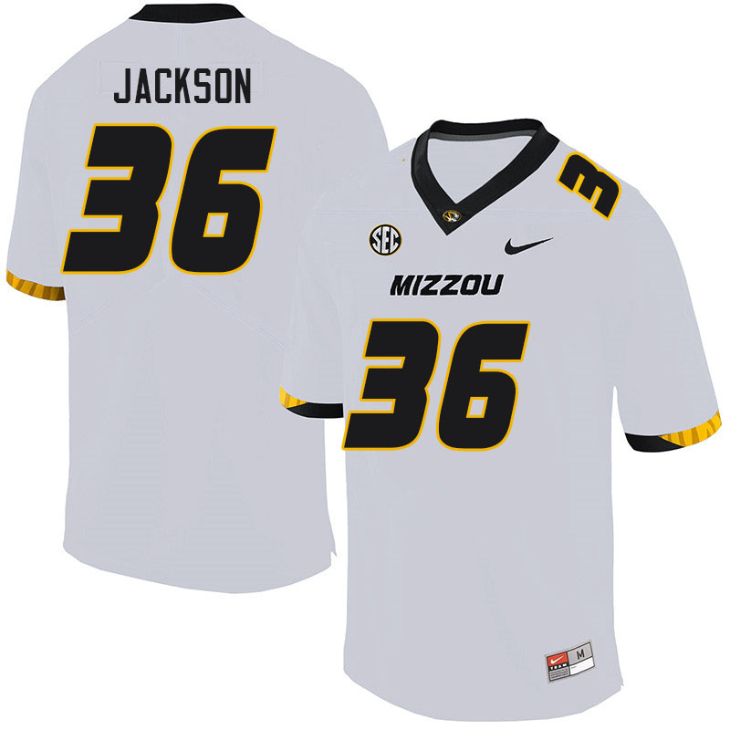 Men #36 DJ Jackson Missouri Tigers College Football Jerseys Sale-White - Click Image to Close